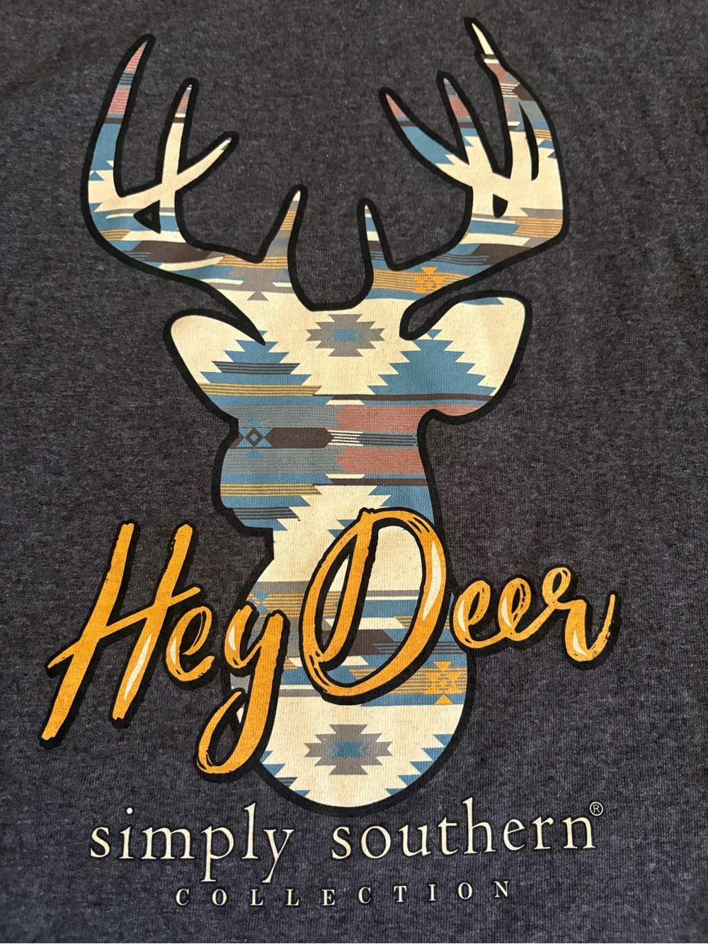Simply Southern Kids Long Sleeve Shirt Hey Deer Size Large